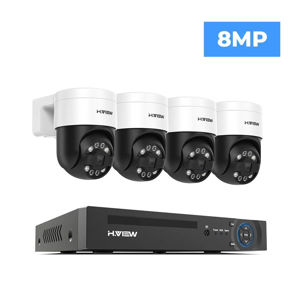 8CH 4K PoE CCTV Security Camera System with PTZ and AI Detection