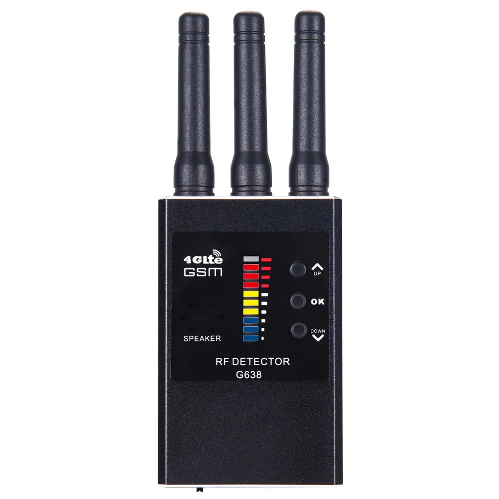 Portable G638 Professional Anti Spy Wireless RF Signal Detector, Hidden Camera Scanner, GPS Tracker, GSM Bug Finders