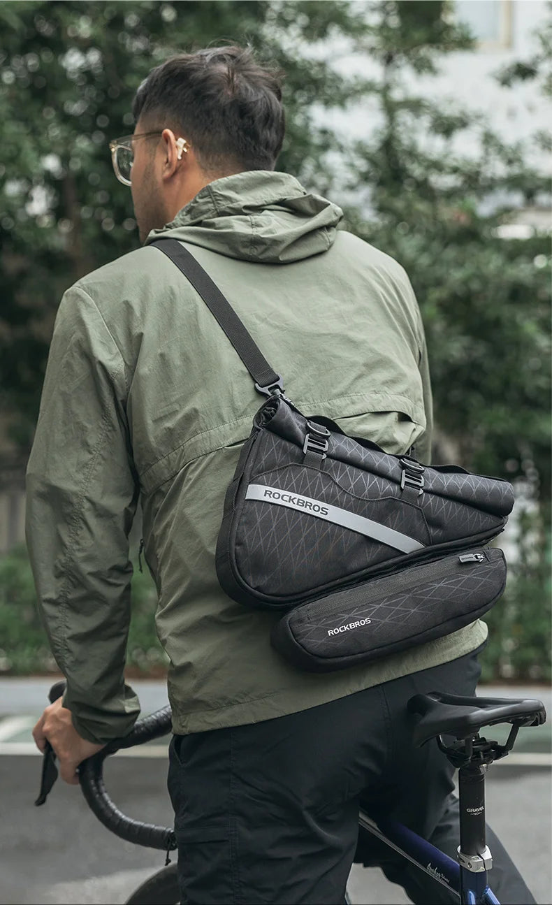 Waterproof Bicycle Triangle Bag 2-in-1 Detachable Bike Storage Pack
