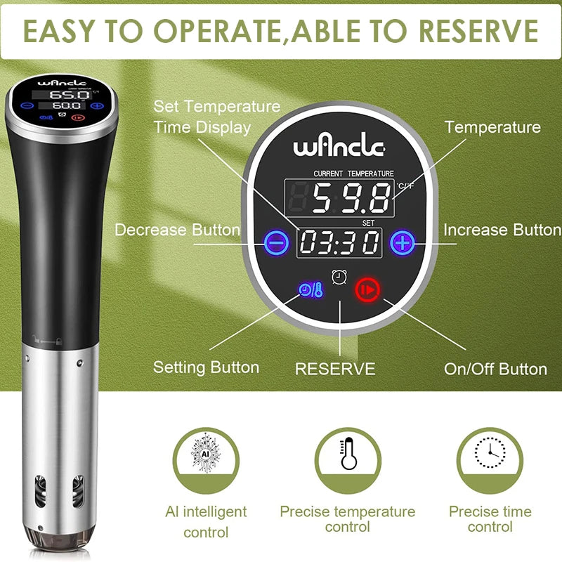Sous Vide Immersion Circulator 1100W Precision Cooker IPX7 Waterproof