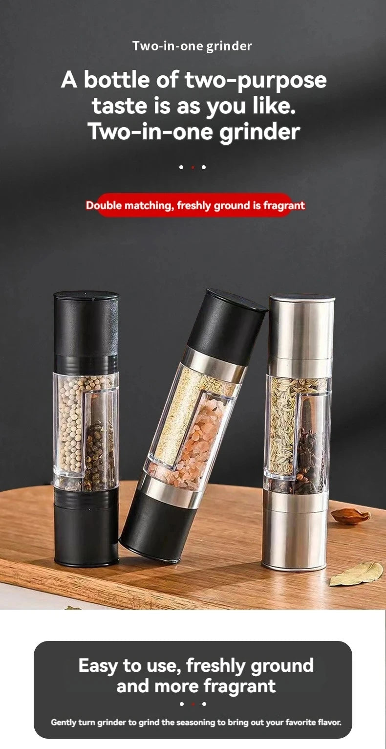 Two-in-One Salt & Pepper Mill with Ceramic Grinders