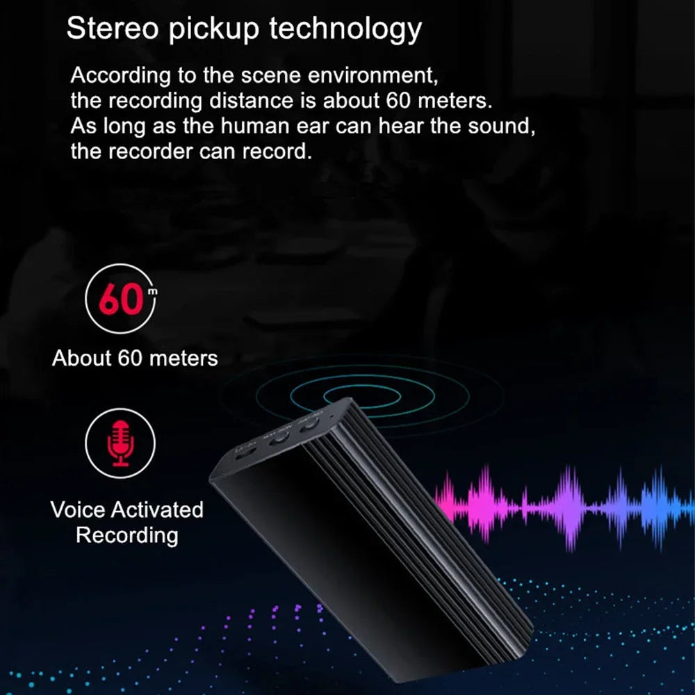 Voice Activated Recorder 500 Hours Time Mini  Built-in Magnet Small Digital Audio Recording Device Sound Dictaphone STTWUNAKE 