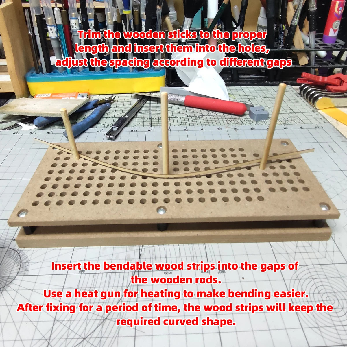 Wood Strip Bending and Shaping Tool Kit for Model Building