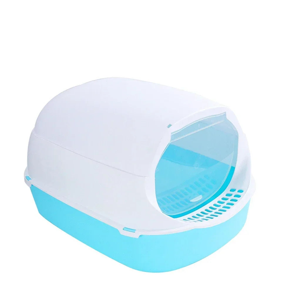 Kitty Sandbox Cat Litter Box Semi-enclosed Splashproof Cat Tray Cat Toilet Cleaning Basin Supplies Pet Toilet Kitten Tray Bedpan 