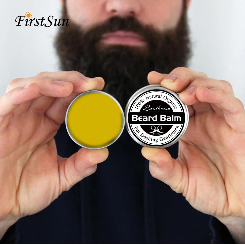 Natural Beard Balm Wax Beard Growth Oil for Men Moisturizing Smoothing Beard Styling Professional Care Cream Skin Care 