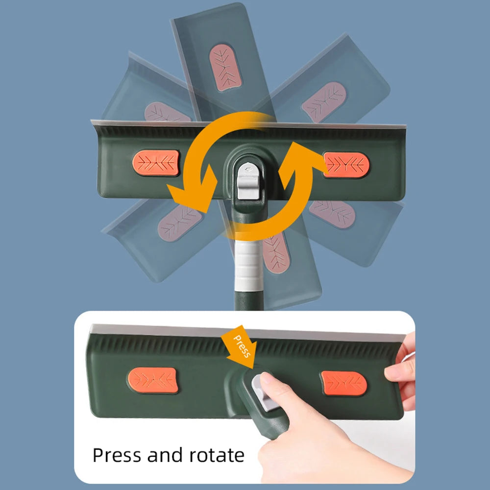 72-226CM Extended Window Cleaning Tool Glass Cleaner Mop with Silicone Scraper Window Cleaning Brush Household Cleaning Tools 