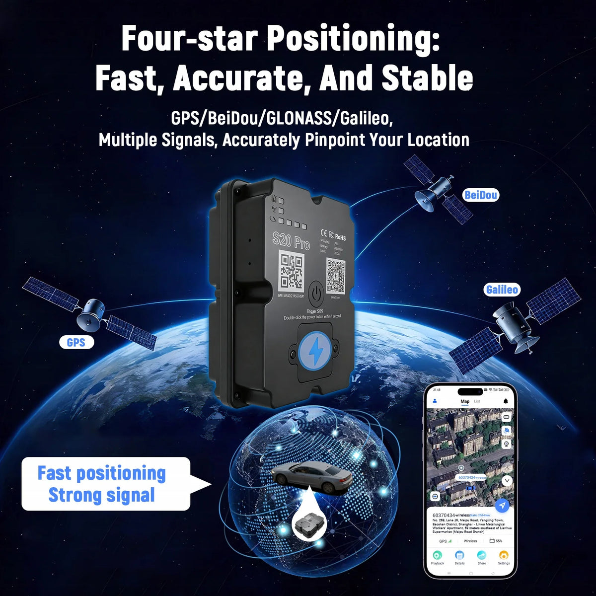 4G Vehicle GPS Tracker with Real-Time Tracking