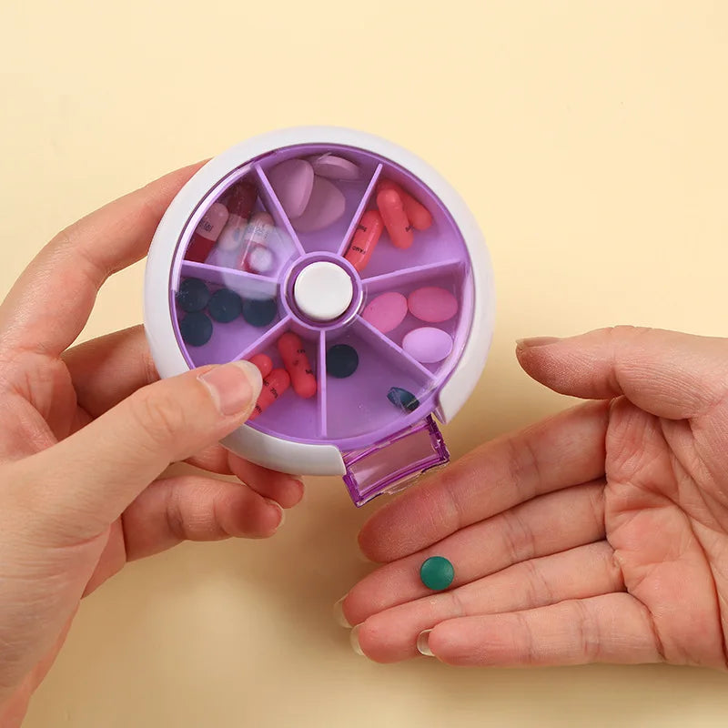 Portable Rotating Pill Box - 7-Day Weekly Pill Organizer