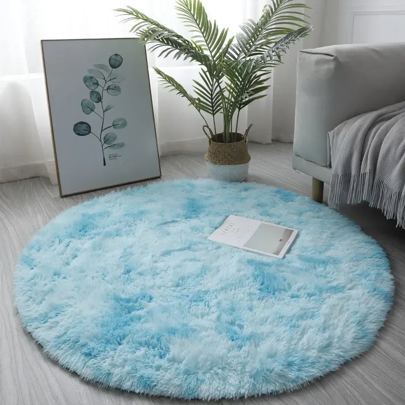 Super Soft Plush Round Rug Mat Fluffy White Carpets For Living Room Home Decor Bedroom Kid Room Decoration Salon Thick Pile Rug 