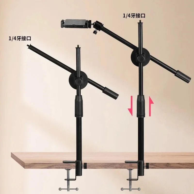 Overhead Desktop Phone Stand with Articulated Arm