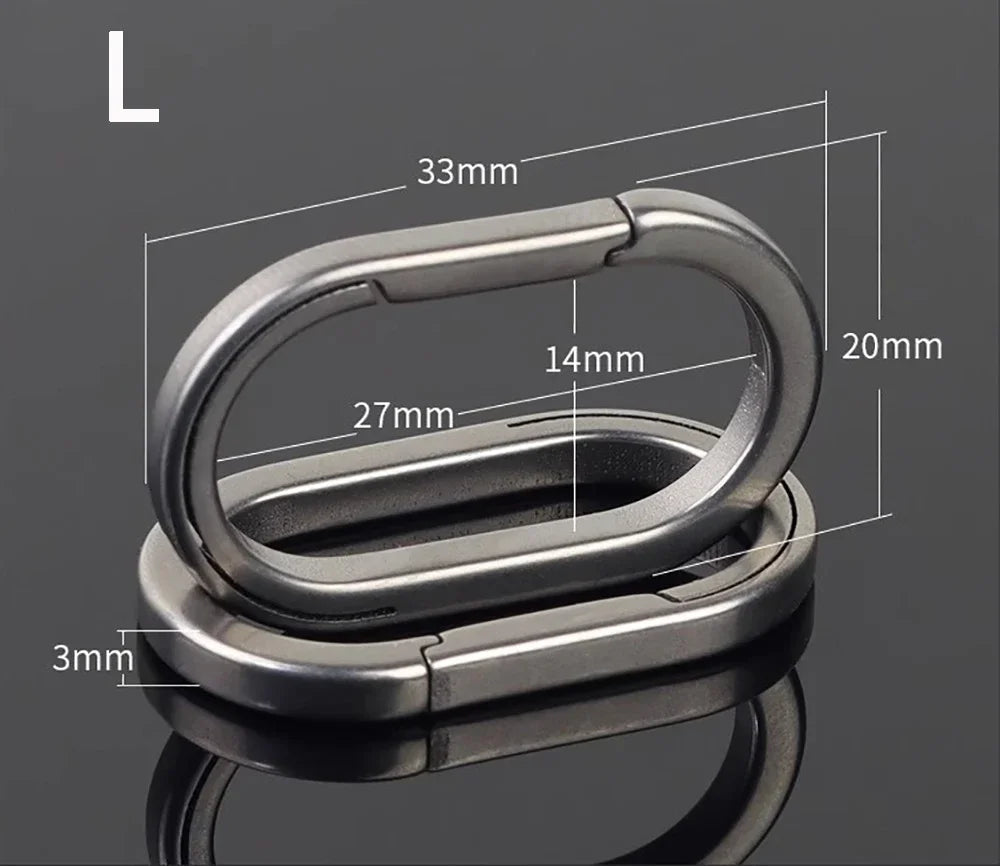 3 Size Titanium Alloy Quickdraw Keychain Men Women Titanium for Car Key Rings Holder Lightweight EDC Carabiner Accessories