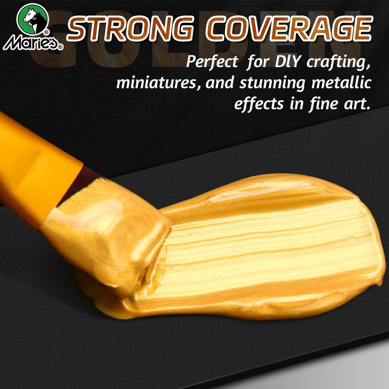 50ml Metallic Acrylic Paint in Pearlescent Gold & Silver