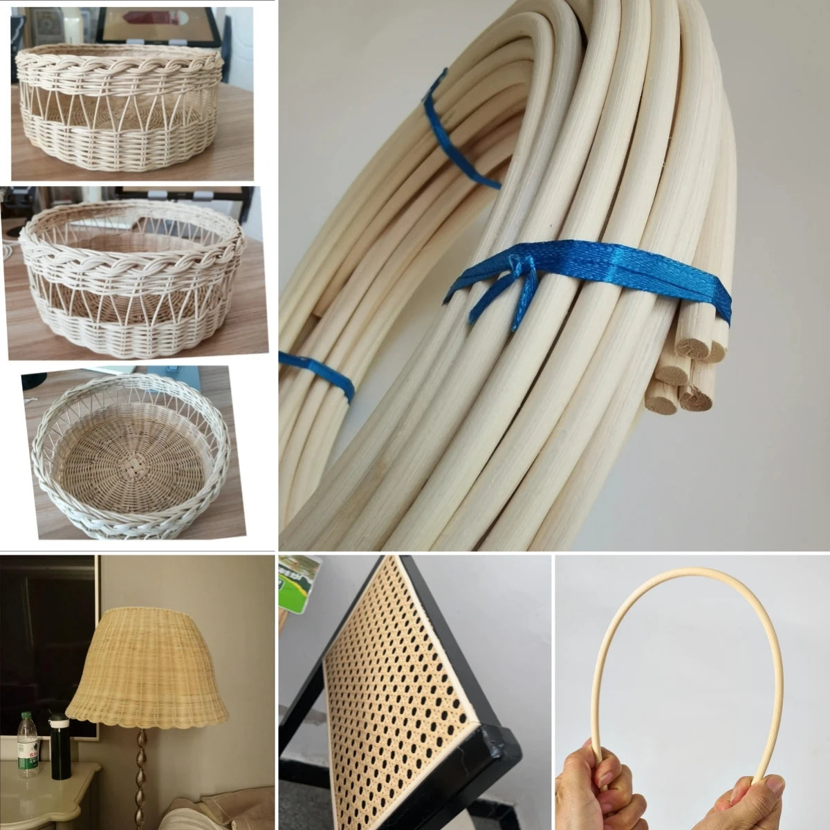 Round Natural Rattan Reed, 500 g Coil