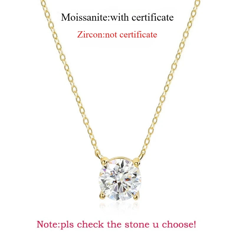 Smyoue 1-5CT Rose Gold Color Moissanite Necklace for Women D Color Sparkling Classic Lab Diamon Pendant Sterling Silver 925 100% 