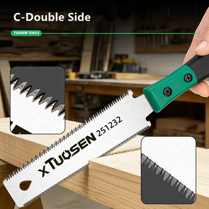 Mini scie à main polyvalente pour couper bois, plastique et branches, outil de bricolage pour menuiserie à domicile