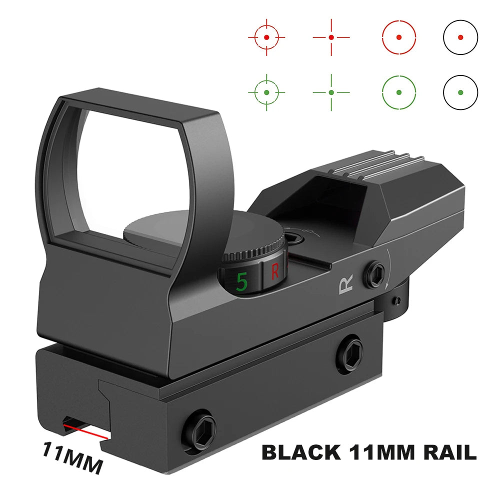 Tactical Red Green Dot Sight Scope Riflescope Hunting Optics Reflex Sight with 20mm Rail 