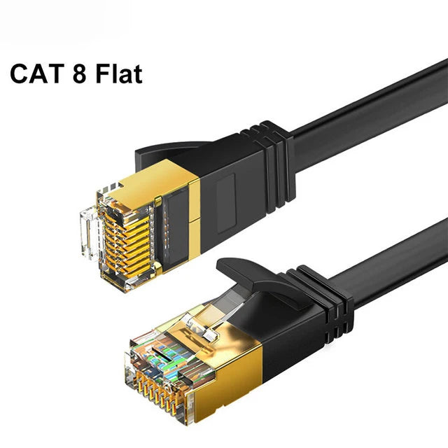Cat8 RJ45 Ethernet Cable - Flat or Round