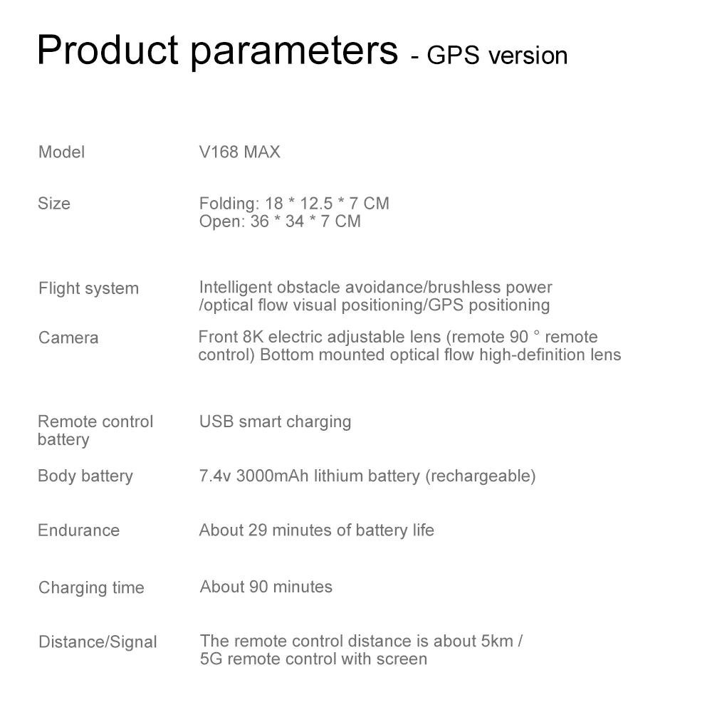 NEW V168 Pro MAX GPS Drone 4K Professional 1080P HD Camera 5G WIFI FPV Drone Brushless Motor 2 Batteries 4.5 Inch Large Screen Remote Control Quadcopter Boys Toys