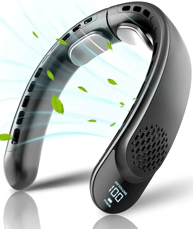 Portable Neck Fan with 4000mAh Battery and 3 Speeds