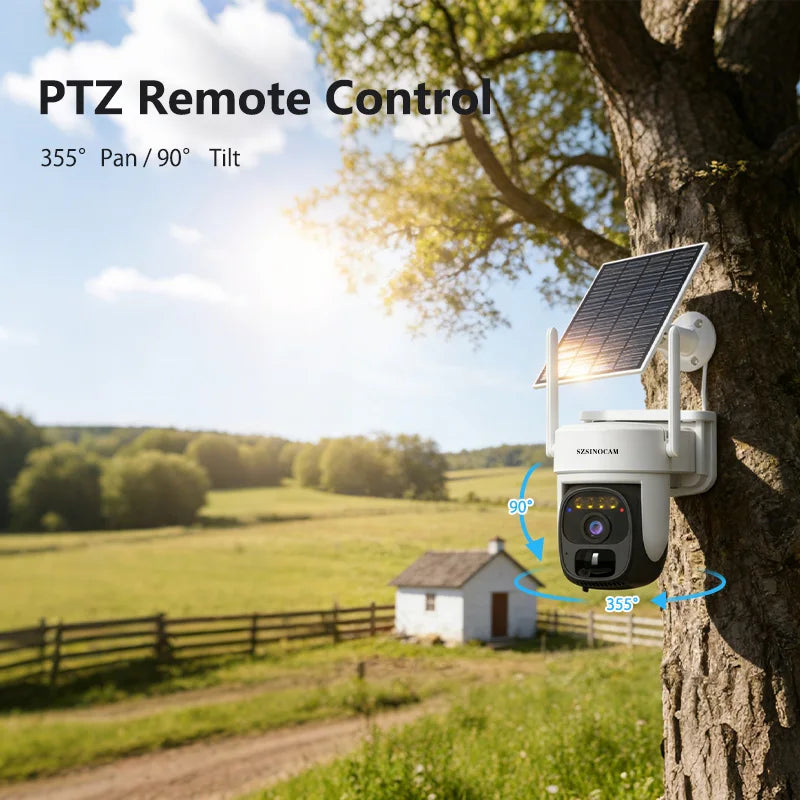 4G Solar-Powered 3MP Outdoor Security Camera with Color Night Vision