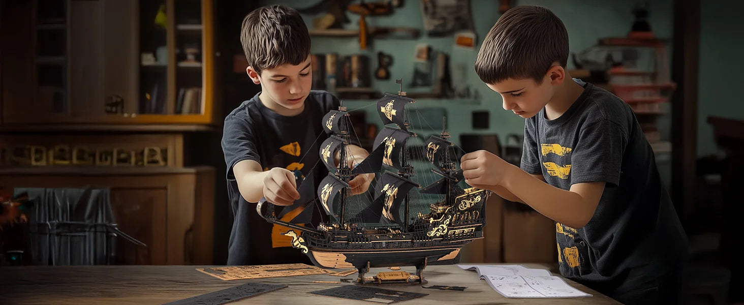 Robotime Rokr Ξύλινο Σετ Μοντέλου Πλοίου – Το Μπαρκάκι Θαλασσοχελώνα