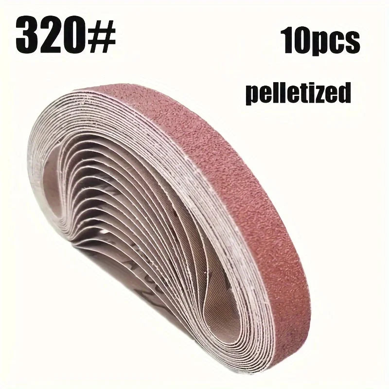 20 × 520 mm Sanding Belts, 10 Pack
