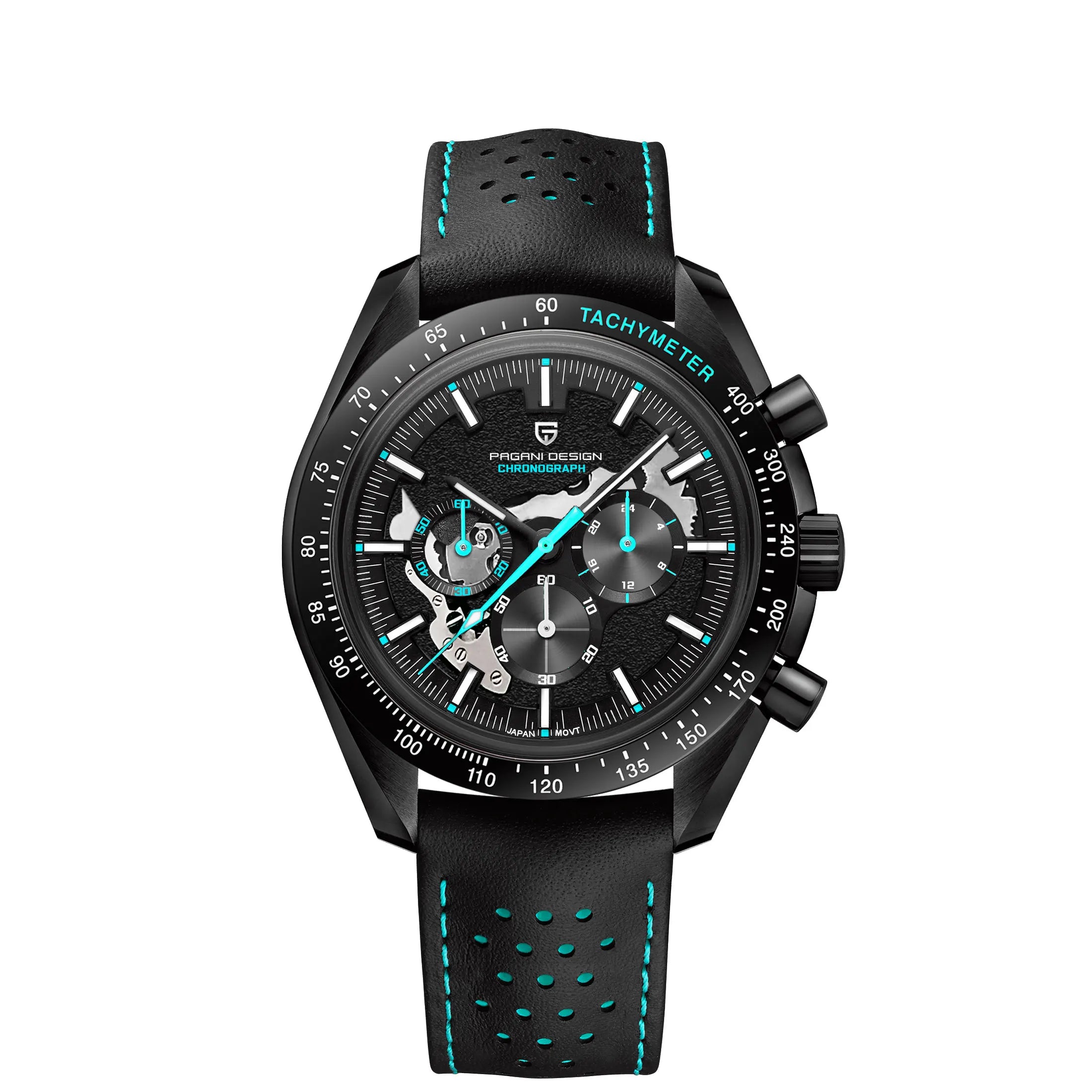 Orologio Cronografo Pagani Design Moon Dark AR Zaffiro 100M