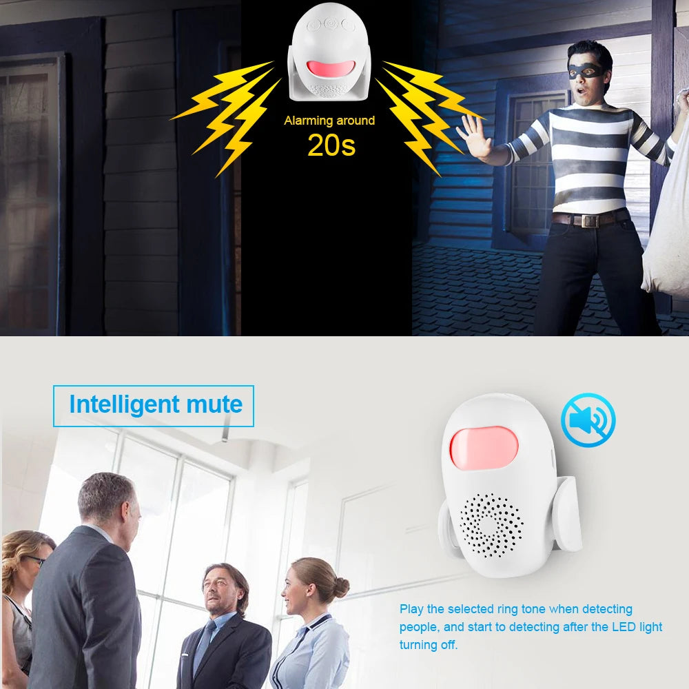 KERUI Wireless PIR Motion Sensor Alarm Welcome Chime Alarm Mode and Welcome Mode Infrared Motion Detector 11 Countries Language