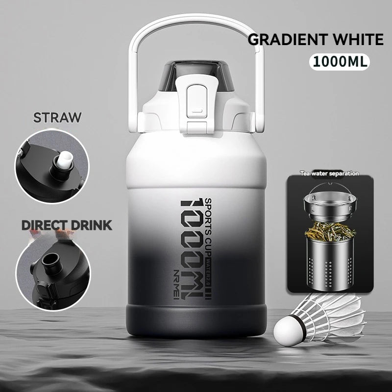 Stainless Steel Insulated Water Bottle with Straw and Handle