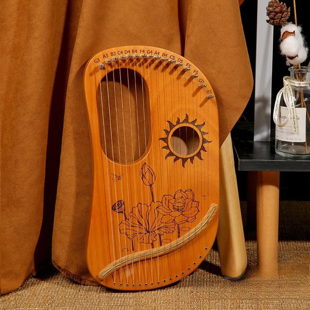 Mahogany Lyre Harp - String and Tuning Options