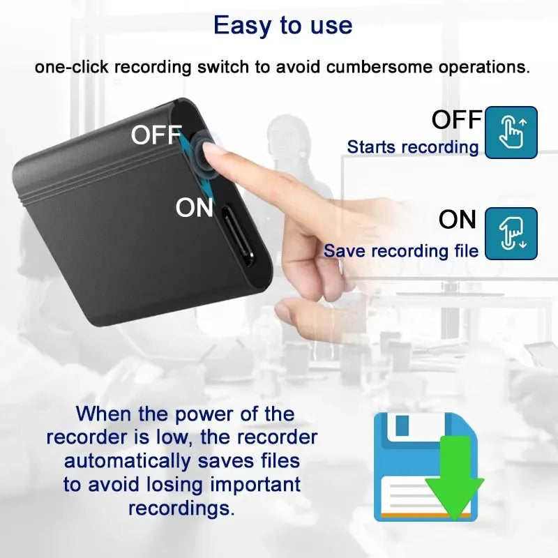 Mini Voice Activated Recorder with OTG Phone Connection & Magnet