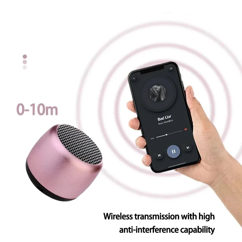 M1 Mini Bluetooth-compatible Small Speaker Portable Intelligent One Drag Two Small Steel Cannon Metal Wireless Sound Subwoofer 