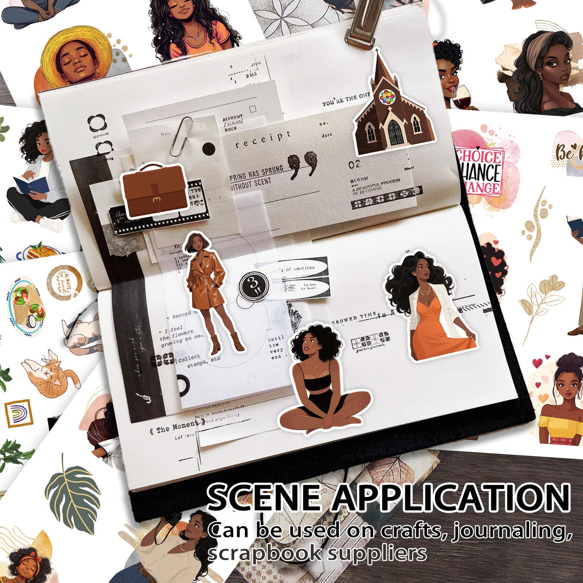 Black Girl Sticker Book, 50 Sheets