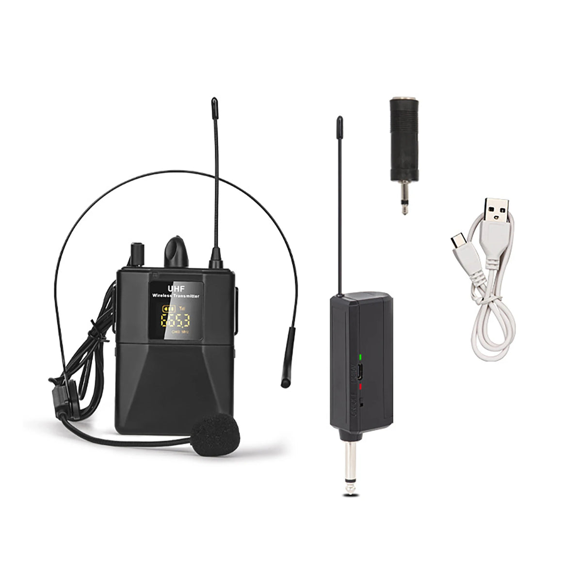 Microfone de lapela sem fios com auricular para ensino
