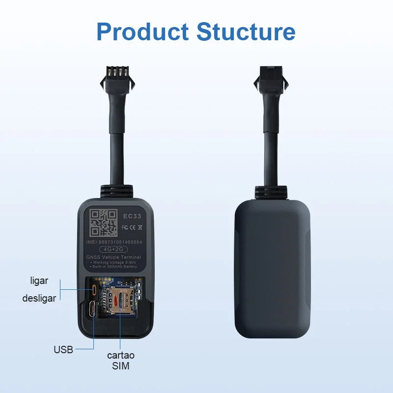 2kom EC33 4G+2G GPS tracker s baterijom od 300mAh TrackerKing Najmanji tracker Relay GPS Rastreador GPS J16 Acc Alarm