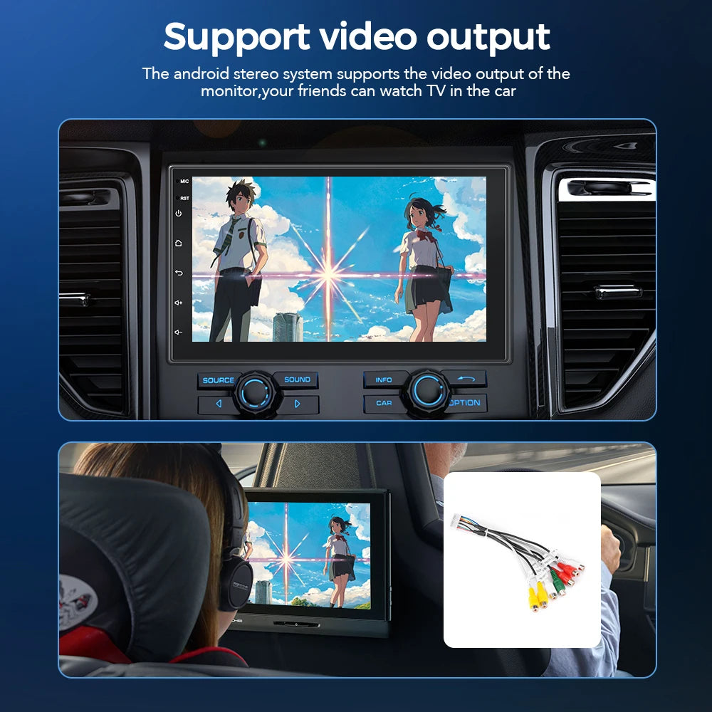 Autórádió 2 Din multimédia videólejátszó CarPlay és Android Auto támogatással