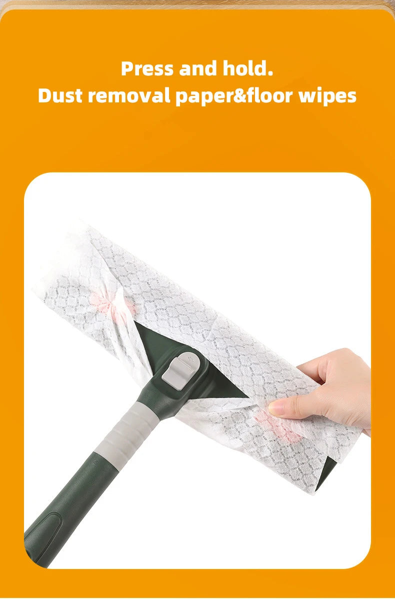 72-226CM Extended Window Cleaning Tool Glass Cleaner Mop with Silicone Scraper Window Cleaning Brush Household Cleaning Tools 