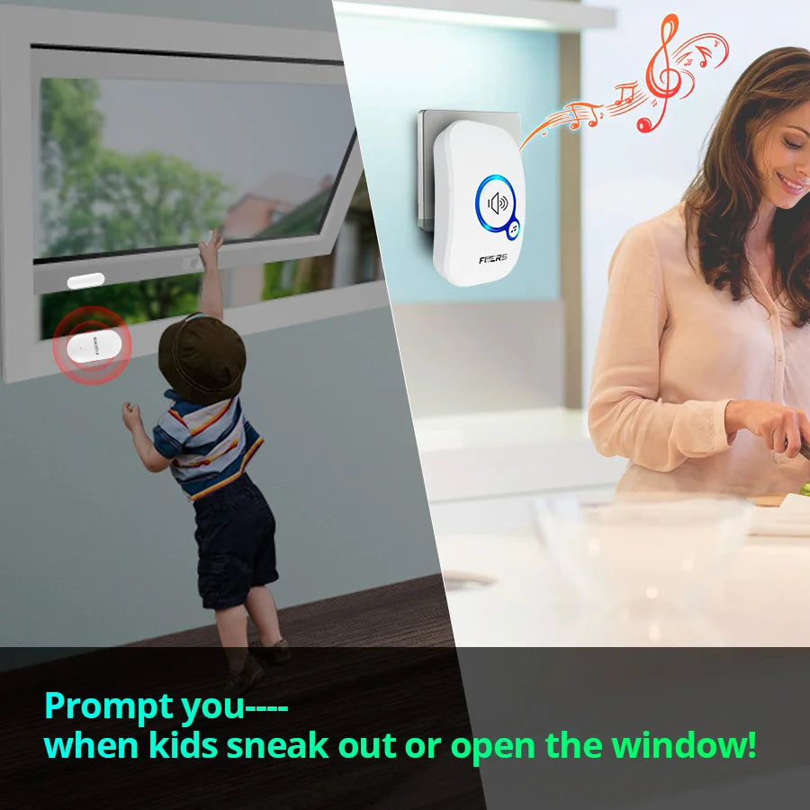 FUERS Wireless Door Sensor Alarm with Visitor Chime
