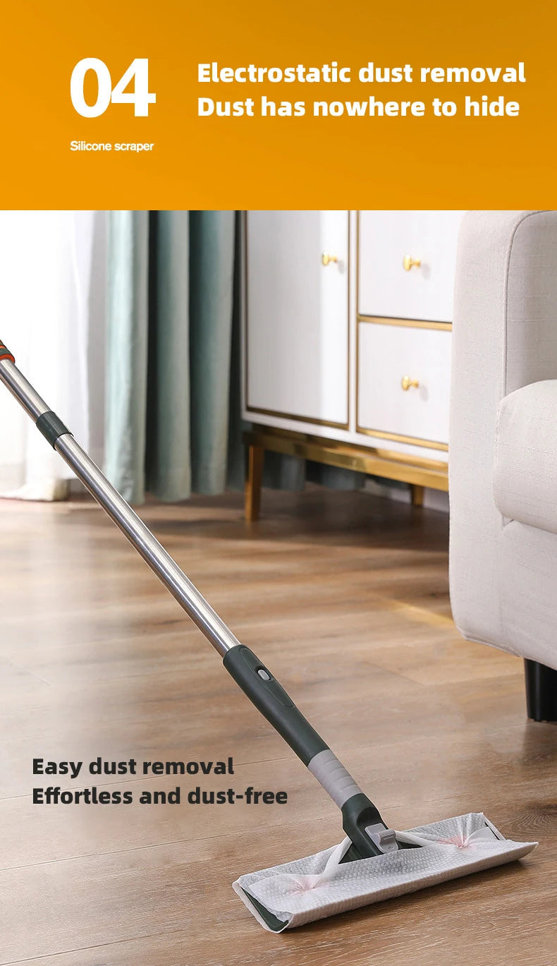 72-226CM Extended Window Cleaning Tool Glass Cleaner Mop with Silicone Scraper Window Cleaning Brush Household Cleaning Tools 