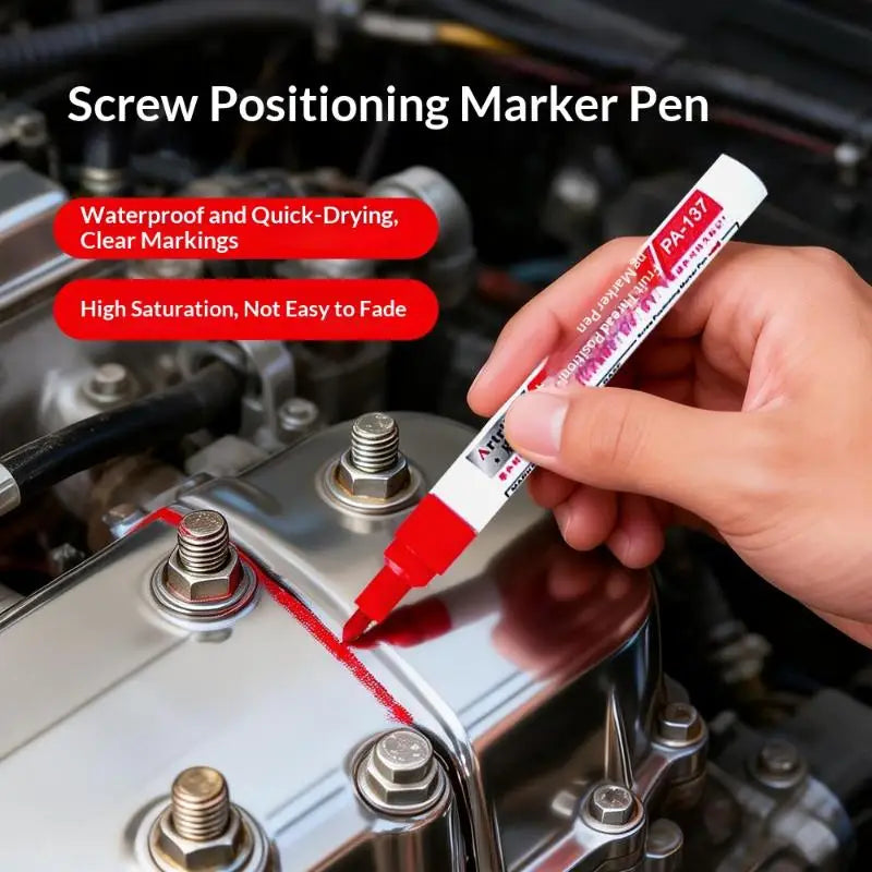 Screw Positioning Marker Pen Waterproof Quick Drying Permanent Marking Pen For Motorcycle Car Mechanical Maintenance Assembly