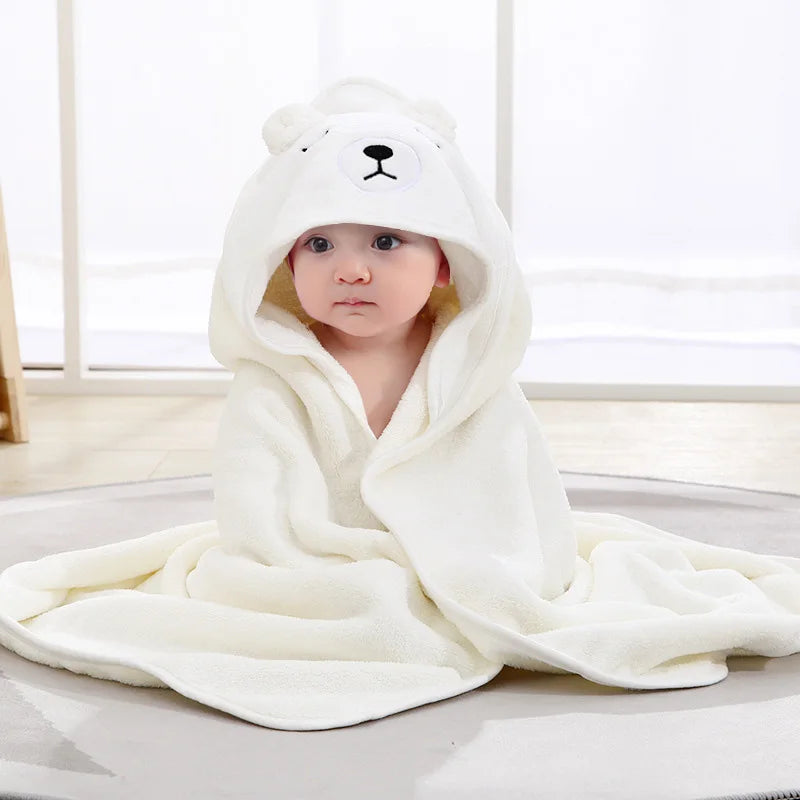 Cartoon Animal Baby Hooded Bath Towel Blanket for Toddlers