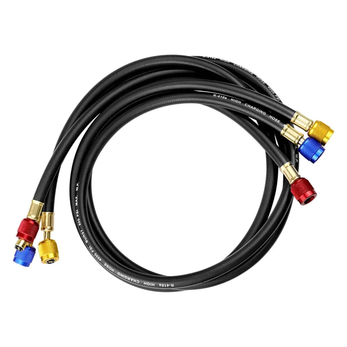 3PCS R410 Refrigerant AC Charging Hose 800-4000 PSI Working Pressure Fit HVAC Air Condition R134a R32 Refrigerant Manifold Gauge