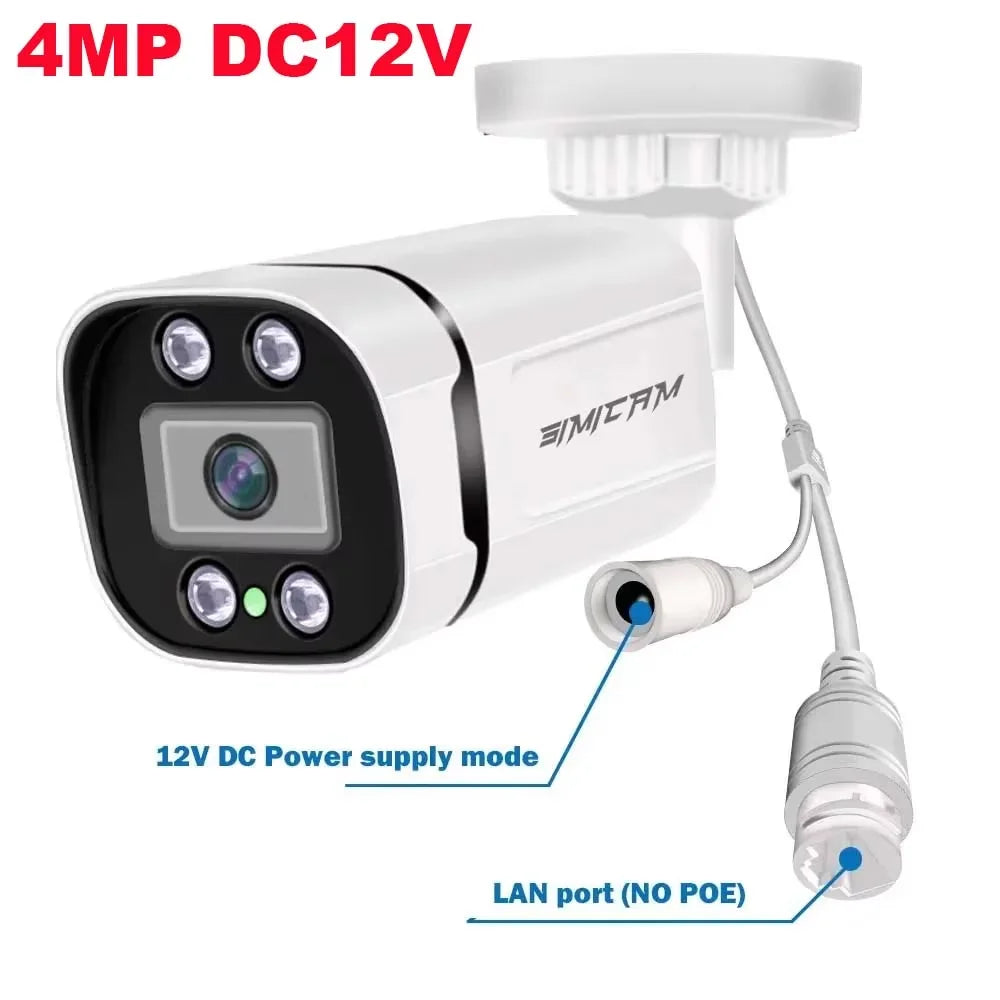 4K PoE IP Surveillance Camera with Audio Night Vision Waterproof Bullet