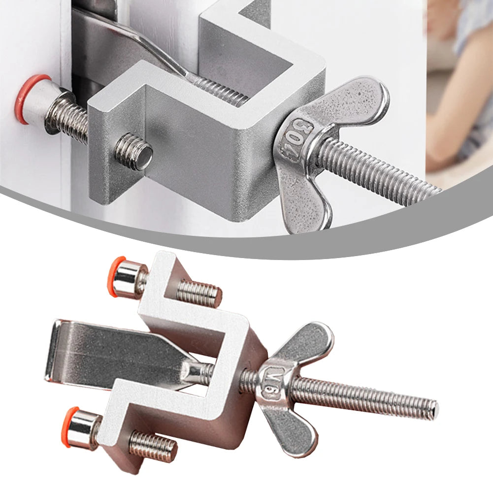 Portable Door Lock with Dual-Nut Adjustment