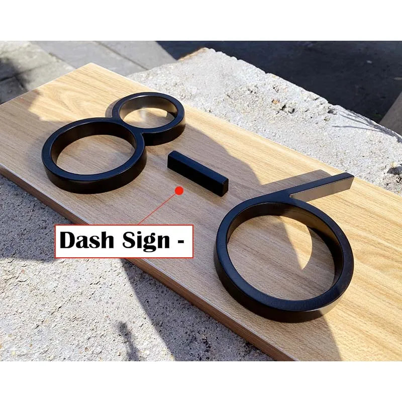125mm Black Outdoor House Number Sign