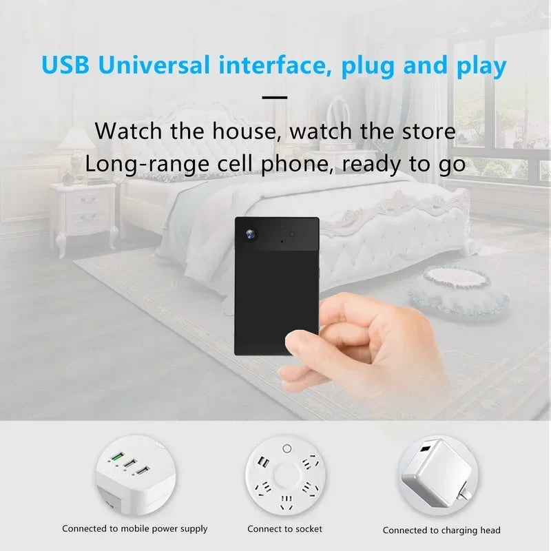 1080P High Definition Wireless WiFi Mini Camera Indoor Night Vision Motion Detection Remote Monitoring Thin Security Camera