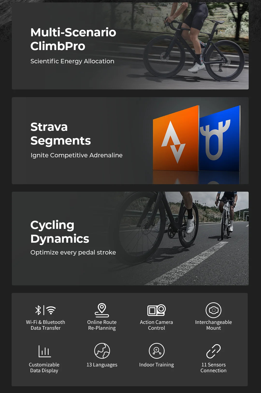 Computer per bici GPS Magene C606V2 con navigazione touchscreen da 2,8"