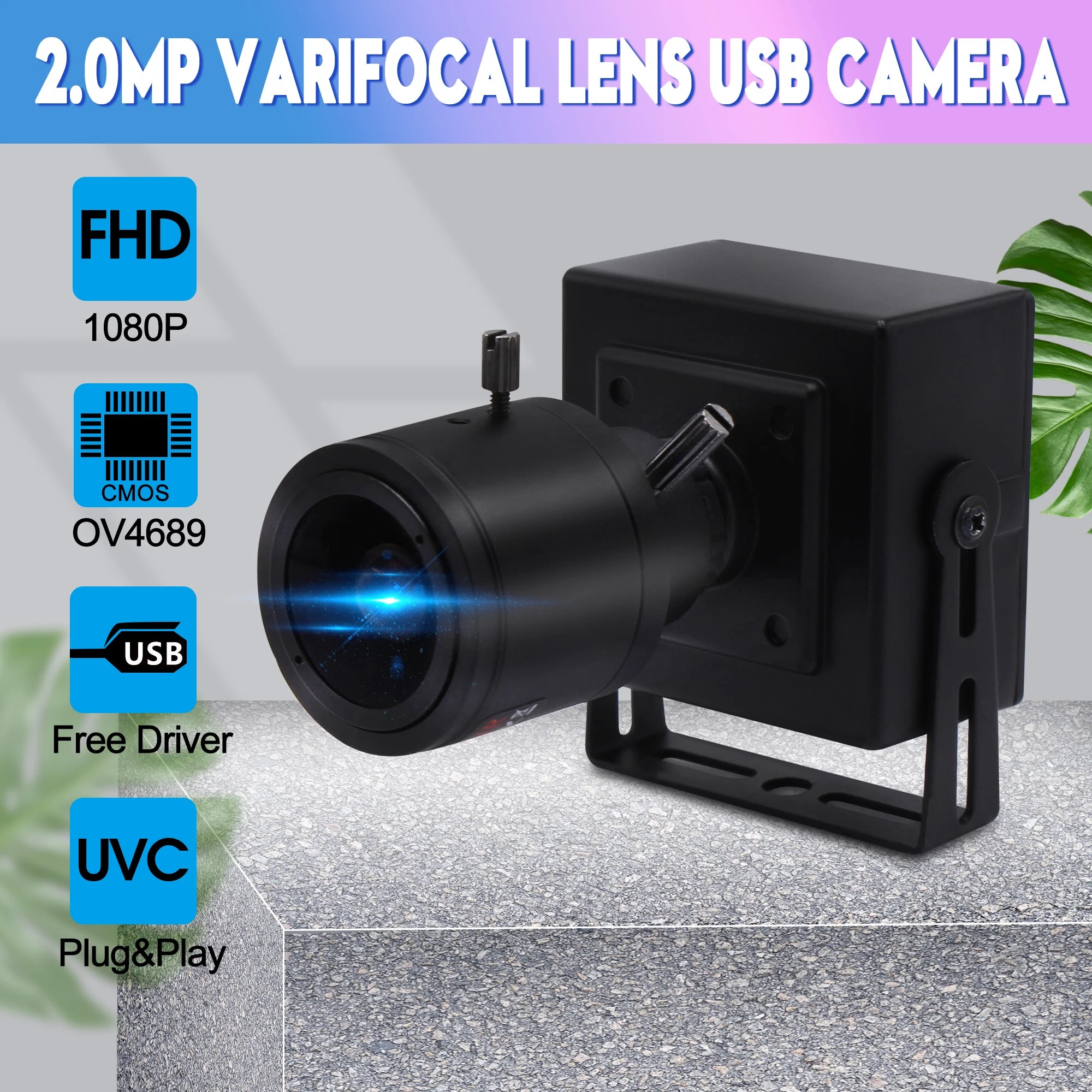 1080P High Speed USB Camera 260FPS 2MP Manual Zoom Webcam
