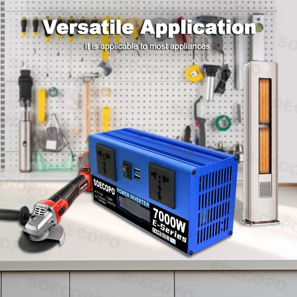 Inverter di Potenza 700W DC a AC 110V/220V con USB e Display LCD