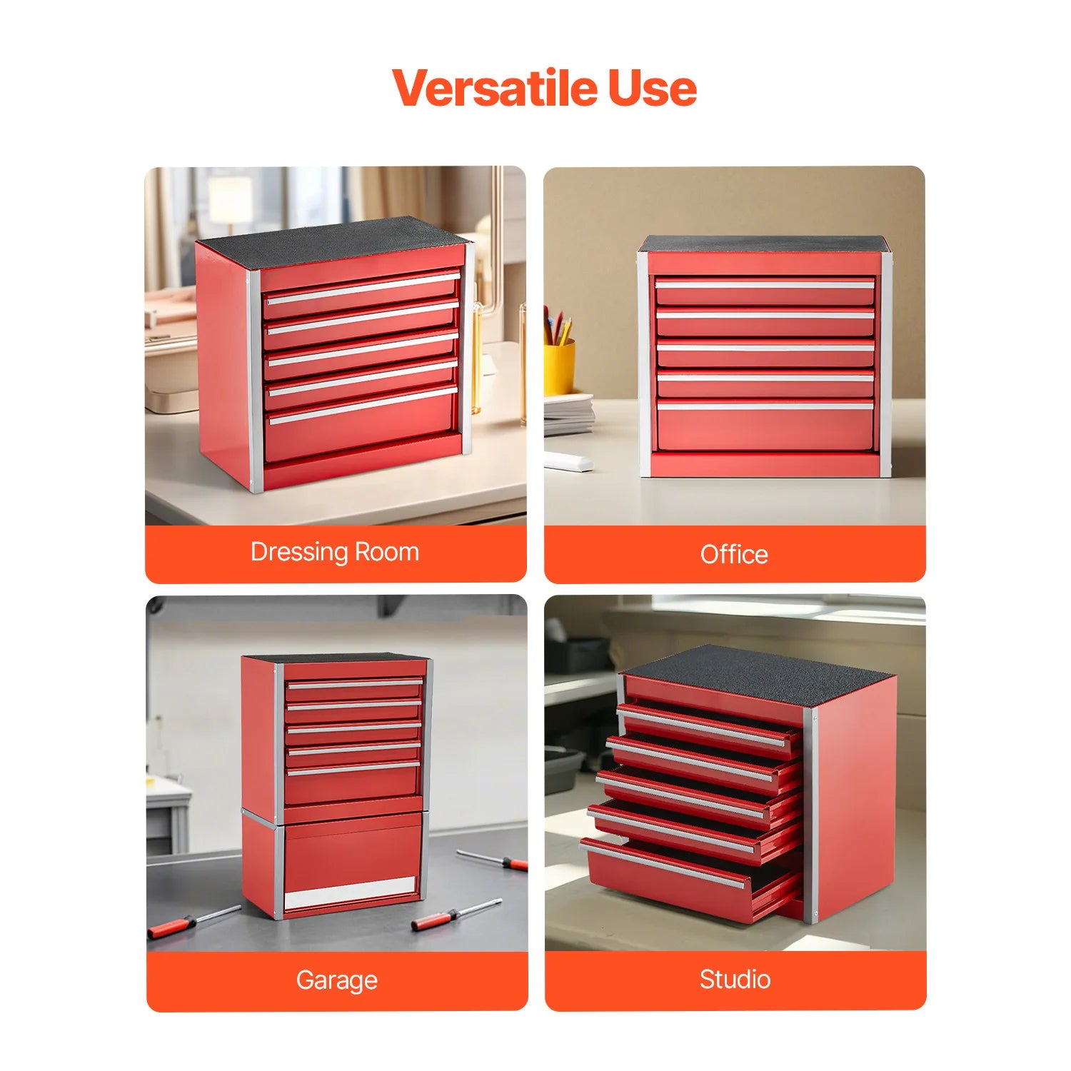 5-Drawer Mini Metal Tool Box 8.6" Portable Organizer Chest